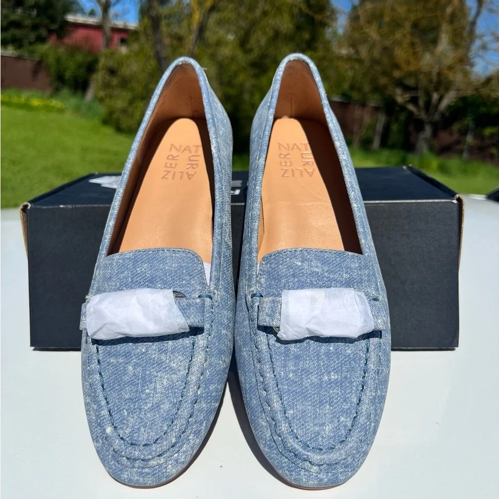 Naturalizer Layla Light Blue Suede Slip-On Loafers